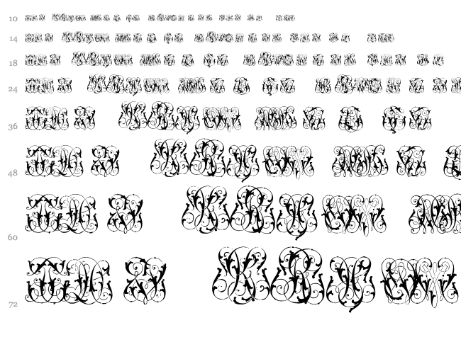 Hard to Read Monograms font waterfall